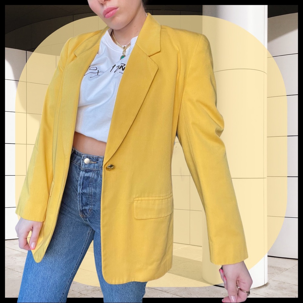 yellow pendleton size 6 / medium classic blazer